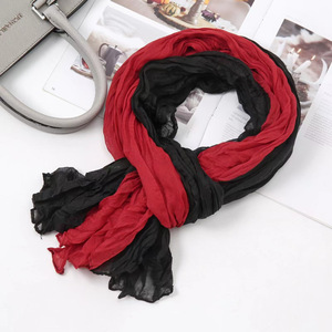 Long <b>Winter</b> Thermal Insulation Braided Pleated Minimalist Versatile Silk <b>Scarf</b> with Floral Pattern for <b>Women</b> - Product Image 1