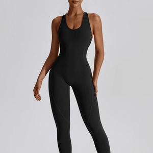 Conjuntos de verano para mujer, conjuntos de yoga sin mangas personalizados de una pieza, conjuntos deportivos sin espalda para mujer, mono deportivo de una pieza para gimnasio para mujer - Product Image 2