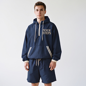 OEM Custom Wholsale Men Windbreaker Hoodie Lightweight <b>Nylon</b> <b>Shorts</b> Men Hiking Camping Waterproof <b>Short</b> Trackset Side Pockets - Product Image 1