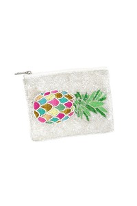 Bolsa con Cuentas y Patrón de Palomitas Rosas sobre Fondo Azul, Accesorio de Moda - Product Image 4