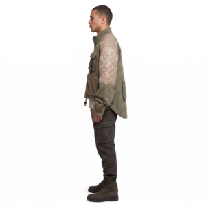 Veste de chasse en toile surdimensionnée personnalisée OEM pour hommes, style vintage matelassé en nylon, streetwear, manteau cargo utilitaire, fabricant de Sialkot - Product Image 3