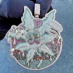 Dijes de Letras Clásicos de Plata de Ley 925 con Diamantes Redondos de 4 Quilates Personalizables, Chapados en Plata, para Hombre, Joyería para Fiestas - Product Image 3