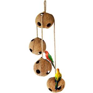 Casa de pájaros de cáscara de coco de alta calidad que exporta muebles para mascotas a un precio a granel - Product Image 1