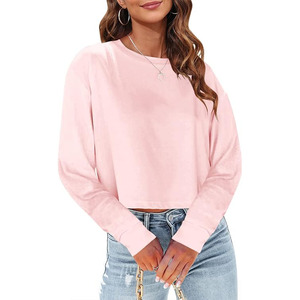 Breathable gym <b>Crop</b> <b>Top</b> sweatshirts Wholesale Crew Neck Custom Winter Streetwear Fleece Gym Fitness Eco-Friendly Sweatshirts - Product Image 1