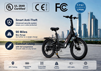 Vélo électrique de ville et de loisirs ENGWE 20 pouces en alliage d'aluminium, 750W, batterie lithium sans balais, amortisseur, pneus larges, écran d'affichage