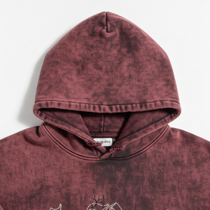 Sweat-shirt à capuche oversize pour homme, imprimé tie-dye rouge craquelé, logo sur le devant, poche, en coton French Terry, pour l'automne, nouveau design - Product Image 4