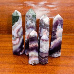 Torre de Cristal de Ágata de Amatista Natural Pulida al por Mayor, Punta de Piedra Preciosa Curativa para Meditación, Reiki y Energía del Hogar - Product Image 3