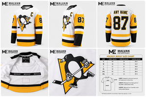 Jersey de Hockey sobre Hielo Blanco para Hombre de Primera Calidad, Logotipo del Capitán C, Número 87, Transpirable, 100% Poliéster, Secado Rápido, Cuello en V, para Jugador de Equipo - Product Image 6