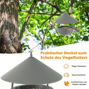 Mangiatoia per Uccelli Moderna in Legno, Cupola Impermeabile per Esterni, Stile Classico, Mangiatoia Sospesa Realizzata in Plastica Resistente alle Intemperie, Metallo e Ferro - Product Image 5