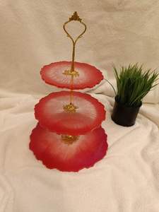 Custom Shape Handmade Eco-Friendly Resin Round <b>Cake</b> <b>Stand</b> Set of <b>3</b> <b>Tier</b> Elegant Dessert Display and Wedding/Party Decor By UO - Product Image 4