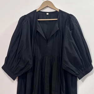 Robe Formelle Vintage en Coton Écologique Imprimée à la Main Motif Floral, Col en V, Manches 3/4, Dentelle Faite Main, Ourlet à Volants, Lavable, Taille Naturelle - Product Image 2