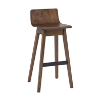Silla Alta de Madera Curvada, Diseño Minimalista y Duradero, Respaldo Bajo, Estilo Contemporáneo y Moderno para Dormitorio, Apartamento y Hogar