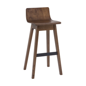 Durable Minimalist Bent Wood Wooden High Bar Chair <b>with</b> Low <b>Back</b> Seat Design for Cafe and Residential - Product Image 1