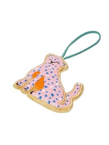 Beautiful horse design <b>gold</b> and pink coloured seed beaded embroidery keychain and keyring and bag accessories from India - Product Image 4