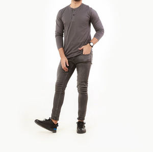 Camiseta de Algodón Jersey Lisa con Estampado Personalizado, Estilo Urbano, Manga Corta, Cuello Redondo, Talla Grande, para Hombre - Product Image 1