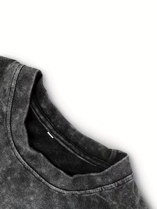 Camiseta Nueva con Lavado Ácido, Color Duradero, Buena Calidad, Talla Grande, Transpirable, Informal, de Algodón para Hombre - Product Image 3