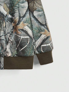 Sweat-shirt à capuche en coton camouflage premium épais, imprimé sur toute la surface avec motif forêt, streetwear, chasse, pour homme - Product Image 6