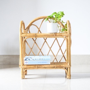 Étagère de rangement décorative en rotin, bibliothèque sur pied, organisation de l'espace domestique - Product Image 1