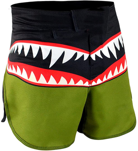Shorts de boxe personnalisables pour hommes, logo imprimé numériquement sur le devant, 380g, respirant, 100% polyester, service OEM, vêtements de sport - Product Image 1