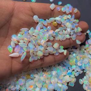 Loose Natural Ethiopian Welo Fire Opal Round Brilliant Cut White 2-3 Carat Gemstone for Jewelry Making - Product Image 1