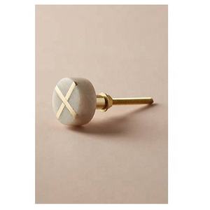 Caliente última piedra de mármol redondo antiguo imitación perilla cajones hecho a mano acabado blanco decoración del hogar armarios/puertas - Product Image 6