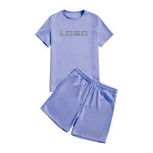 Ensemble décontracté d'été 2026 pour homme – Survêtement deux pièces 100 % coton avec t-shirt à manches courtes et short – Tendance - Product Image 5