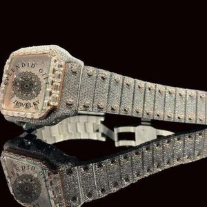 Splendid Gift Jewelry Diamond <b>Watch</b> Square <b>Case</b> 28mm Analog ETA Quartz Movement Sapphire Crystal Moissanite Silver Casual Luxury - Product Image 6