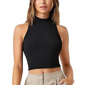 Débardeurs longs en coton tricoté pour femmes, doux, peigné, écologique, séchage rapide, avec logo frontal, pour usage quotidien décontracté, vente en gros - Product Image 2
