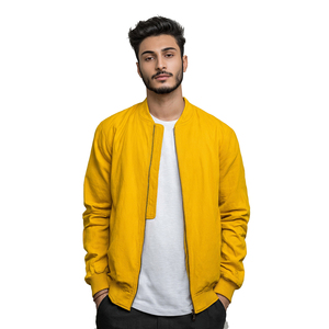 Chaqueta Bomber de Alta Calidad para Hombre, Cuello Redondo, Chaqueta Satinada para Hombre, 100% Tela con Memoria, Chaqueta Bomber Satinada para Hombre - Product Image 3