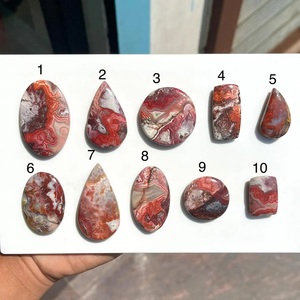 พลอยอะเกตธรรมชาติลายสวยงาม ขัดเงาด้วยมือ รูปทรงคาโบชอง รับรองโดยบุคคลที่สาม แท้ 100% เหมาะสำหรับทำเครื่องประดับ - Product Image 4