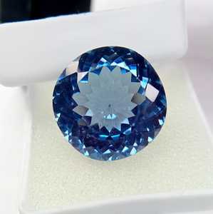 Aigue-marine bleue naturelle, taille brillant rond, pierre précieuse en vrac, qualité AA+, excellente, change de couleur, pierre de naissance de mars, vente en gros - Product Image 1