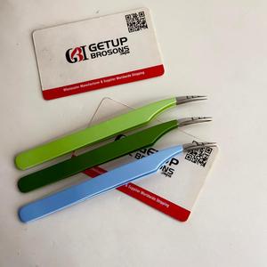 Nouvelles pinces à cils GETUP BROSONS IMPEX ultra-légères à pointe creuse découpée, anti-magnétiques, à pointe lisse, en acier inoxydable de qualité supérieure - Product Image 6