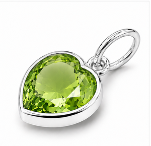 <b>Peridot</b> Heart Pendant, Sterling Silver Heart Necklace, Green <b>Peridot</b> Gemstone <b>Jewelry</b>, 925 Silver Pendant, Elegant Gift for Her - Product Image 3