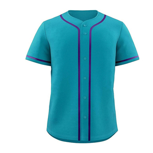 Performance Baseball Jersey Customizable Team Logo Shirt Moisture Wicking Quick Dry Button Up <b>Athletic</b> Wear For Match Play - Product Image 1