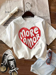 Camiseta de Manga Corta para Mujer, 100% Algodón de Alta Calidad, con Estampado Gráfico de Cruz y Jesús con Piedras Preciosas Multicolores, Cuello Redondo - Product Image 4