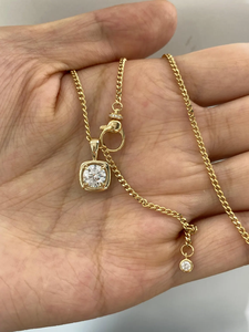 Pendentif tendance pour femme en or massif 14K avec diamant de laboratoire 1 carat, serti hybride clos et griffe, bijou à clipser avec collier de diamants - Product Image 3