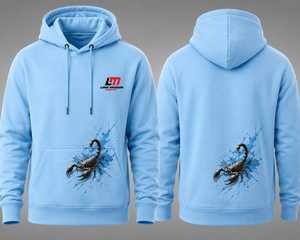 Sweat à capuche bleu clair pour homme Long Mission Industry, motif uni, coupe classique, décontracté, hiver, 100% coton, polaire respirant - Product Image 1