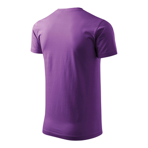 Camiseta de algodón morada para hombre, manga corta, cuello redondo, corte regular, informal, color liso, tejido de punto, teñido liso, camiseta para correr - Product Image 4