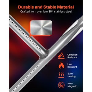 สำหรับเวเบอร์ คิว 200-Q2400 ท่อหัวเตาปิ้งย่าง 20.5 นิ้ว 304 สแตนเลสสำหรับอุปกรณ์บาร์บีคิวรุ่น 396000 และ 396001 - Product Image 3