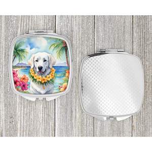 Kuvasz Luau espejo de maquillaje de viaje compacto espejo decorativo de bolsillo plegable de mano para regalo de mujeres y niñas - Product Image 4
