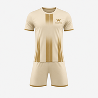 Ensemble de maillot de football pour homme WARPRO, manches courtes, col rond, dégradé doré, polyester, évacuation de l'humidité, coupe athlétique, toutes saisons