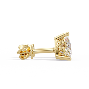 Luxury Screw <b>Back</b> Stud 2.00 Ct Trillion Cut Lab Grown Diamond IGI Certified <b>Earrings</b> 14K Pure Gold Solitaire Studs Fine Jewelry - Product Image 4