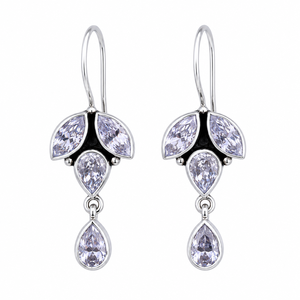 Verified Manufacturer <b>Oxidized</b> Silver Zircon Gemstone Hook Earrings Women | Bohemia Dangle Drop Earrings Wholesale Bulk Supplier - Product Image 2