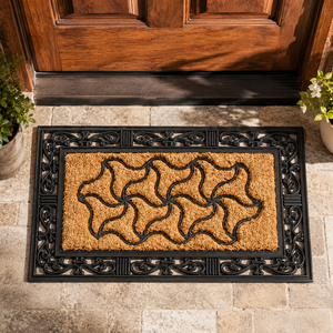 Tapis de porte moderne abstrait tressé et tissé, antidérapant avec dos en caoutchouc, épaisseur 15 mm, pour hôtel et usage intérieur/extérieur - Product Image 5