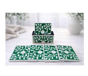 Sous-verres en MDF avec incrustation de nacre, style unique, à prix abordable - Product Image 1