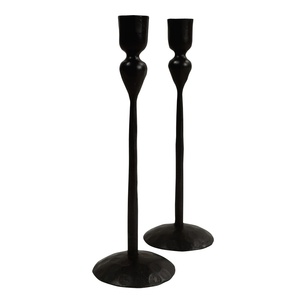 Handmade Iron Palace <b>Candlestick</b> Holder Set of 2 Durable <b>Black</b> Metal Candle Holders for Home Decoration - Product Image 3