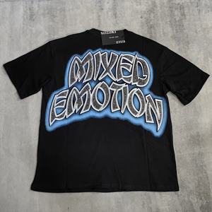 เสื้อยืดผู้ชายผ้าฝ้ายสไตล์ฮิปฮอปสตรีทเรโทรทรงโอเวอร์ไซส์ ระบายอากาศได้ดี ลาย MIXED EMOTION Diamond  งานสั่งทำพิเศษด้วยผ้าคุณภาพสูง - Product Image 3