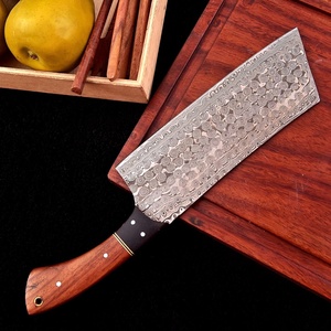 Couteau de chef artisanal en acier Damas, manche en bois, étui en cuir, vente en gros, couteaux de survie et de camping - Product Image 3