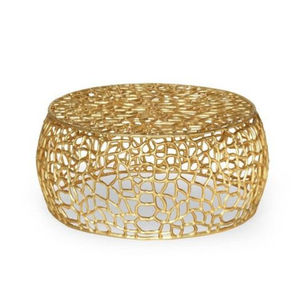 Mesa de centro con superficie de mármol blanco para la decoración del suelo de la sala de estar de una villa, mesa de centro de metal con marco dorado. - Product Image 4