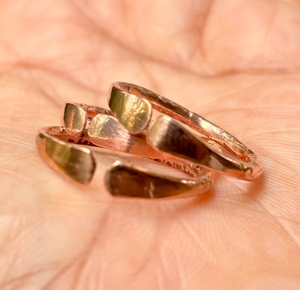 Premium Wholesale Hand Forged Pure Copper Open Cuff <b>Ring</b> <b>Magnetic</b> Health Relief Jewelry Hammered Flattened Ends Pattern - Product Image 4